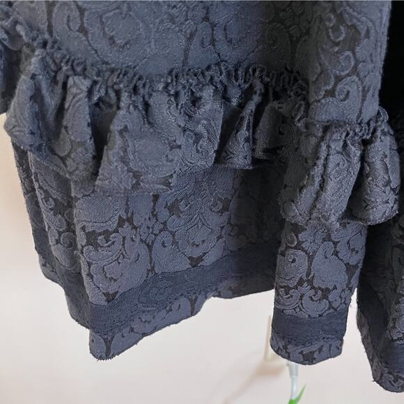 Victorian Milkmaid Whimsigoth Dress Size M Black Ren Faire Renaissance Ruffle - Picture 13 of 16